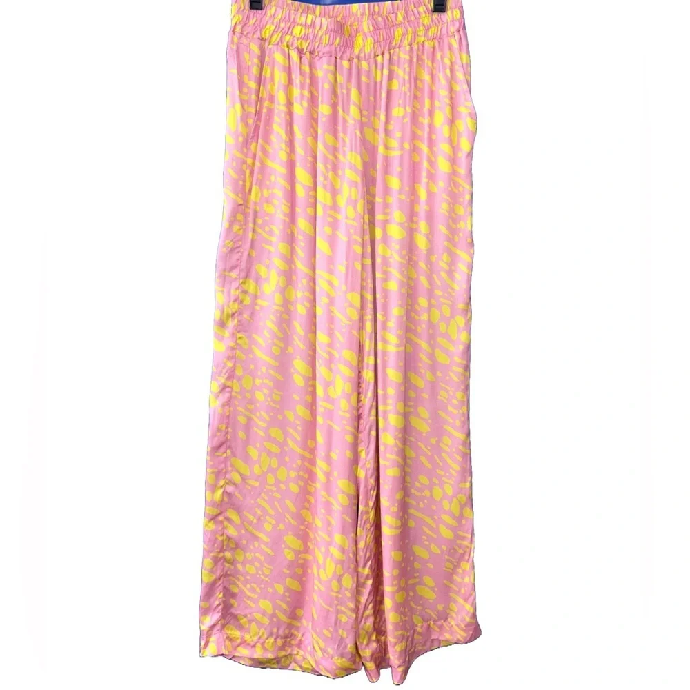 Hunkon Women's Pink and Yellow Benita Trousers‎ From Denmark Size Small